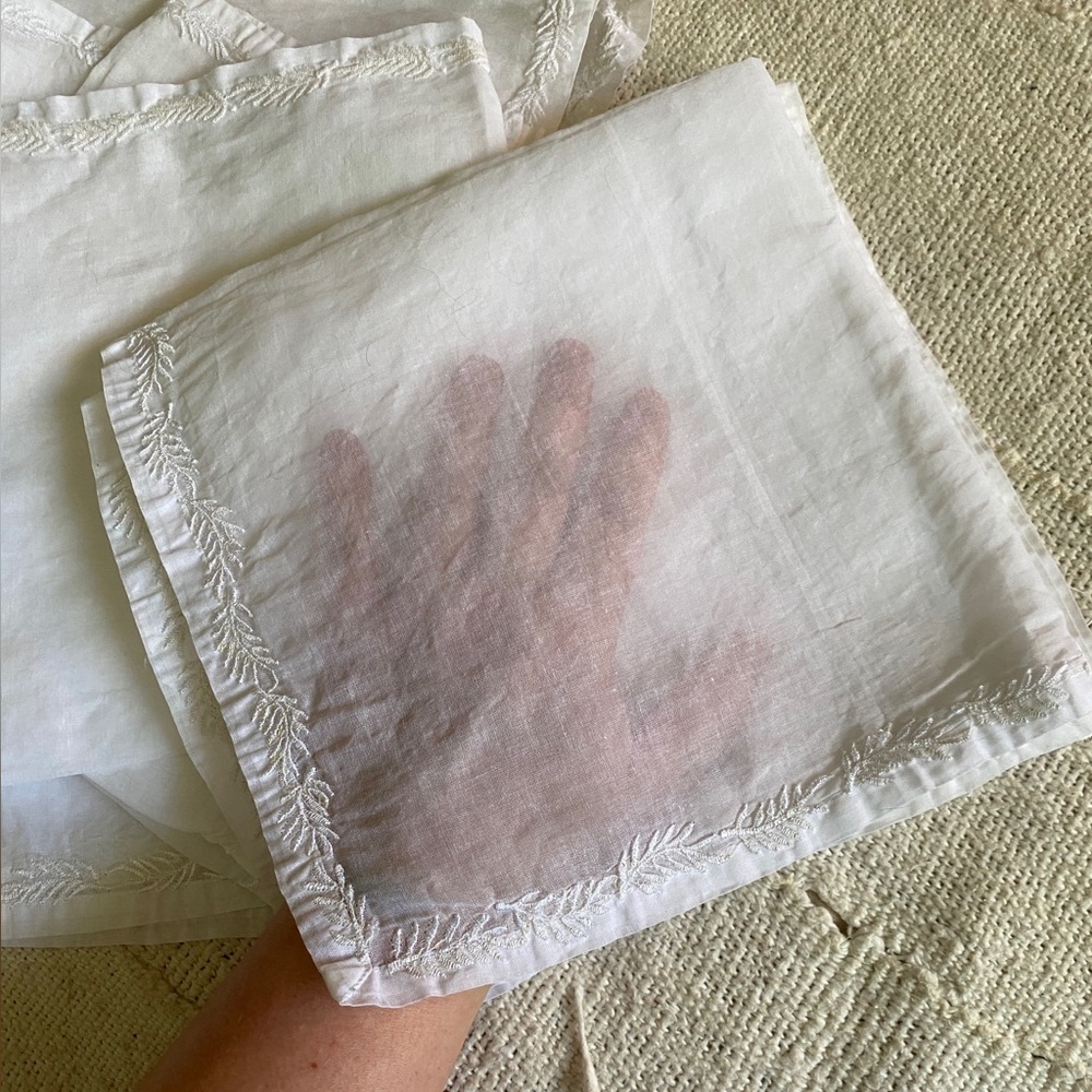 Organza white table napkins